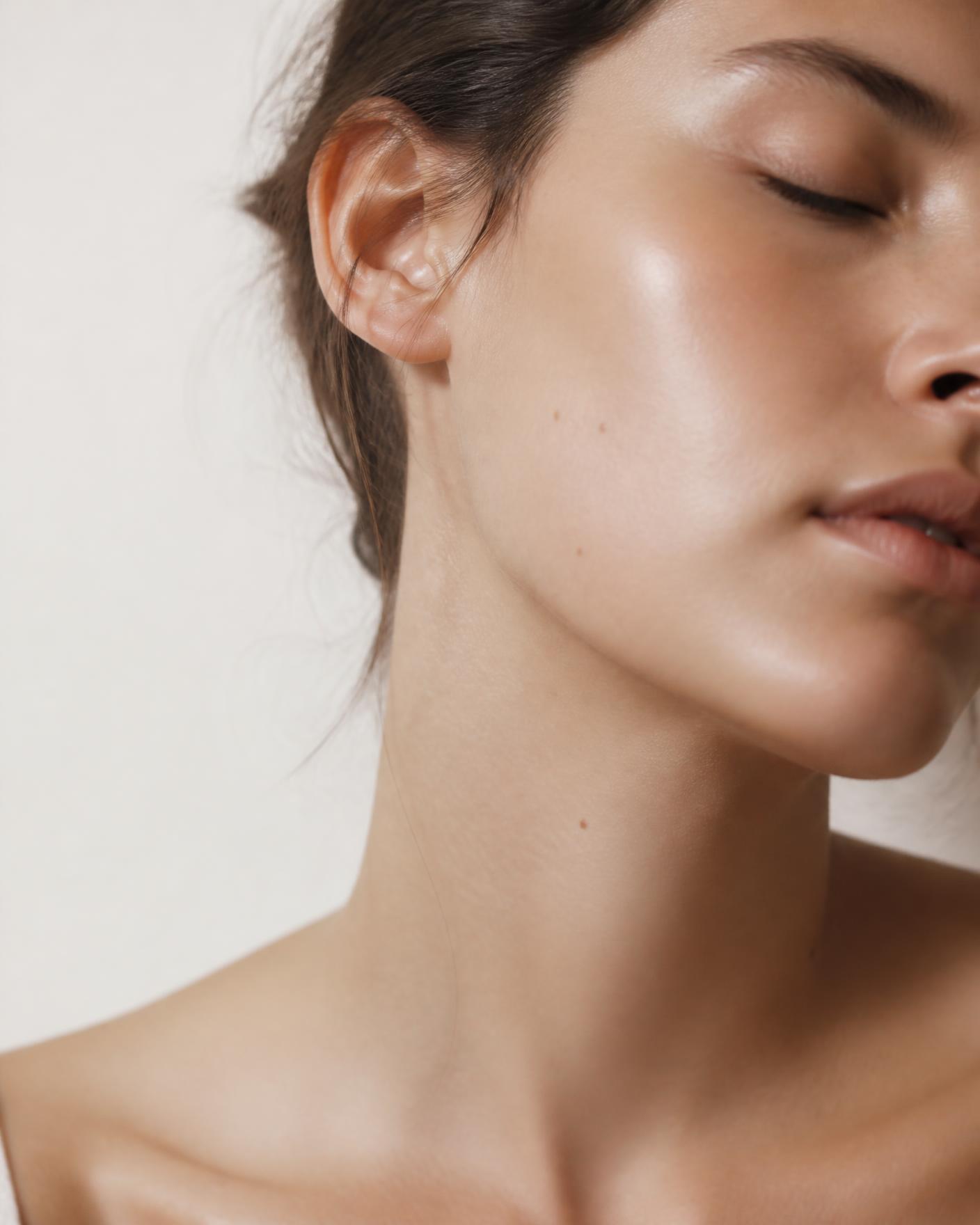 Portrait d'une peau lumineuse et naturelle